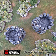 Load image into Gallery viewer, Goblin Guard Towers - 15mm 28mm 32mm Clorehaven and the Goblin Grotto Wargaming Terrain Scatter D&amp;D, DnD