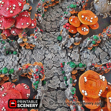 Load image into Gallery viewer, Shroom Grotto Tunnels - 15mm 28mm 32mm Clorehaven and the Goblin Grotto Mushroom Wargaming Terrain Scatter D&amp;D DnD