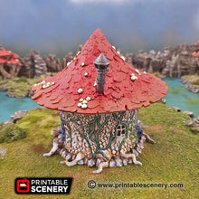 Load image into Gallery viewer, Goblin Mushroom Hovel - 15mm 28mm 32mm Clorehaven and the Goblin Grotto Wargaming Terrain Scatter D&amp;D, DnD