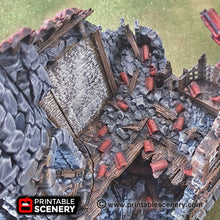 Load image into Gallery viewer, Ruined Sorcerer&#39;s Tower - 15mm 28mm 32mm Clorehaven and the Goblin Grotto Wargaming Terrain Scatter D&amp;D, DnD