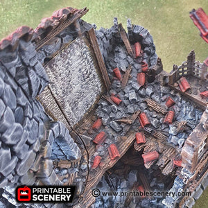 Ruined Sorcerer's Tower - 15mm 28mm 32mm Clorehaven and the Goblin Grotto Wargaming Terrain Scatter D&D, DnD