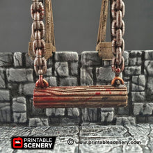 Load image into Gallery viewer, Swinging Log Trap - 28mm Clorehaven and the Goblin Grotto Wargaming Terrain Scatter D&amp;D DnD