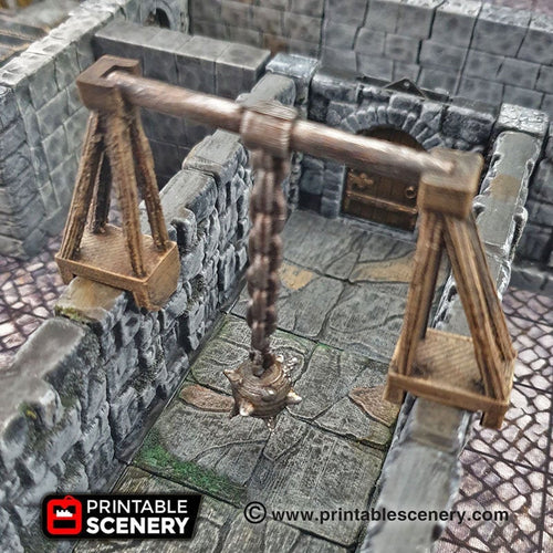 Swinging Trap Set - 28mm Clorehaven and the Goblin Grotto Wargaming Terrain Scatter D&D