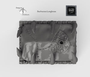 Barbarian Longhouse - 15mm 28mm 32mm Wilds of Wintertide Wargaming Terrain D&D, DnD