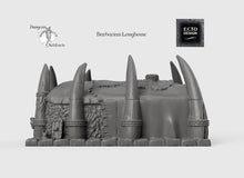 Load image into Gallery viewer, Barbarian Longhouse - 15mm 28mm 32mm Wilds of Wintertide Wargaming Terrain D&amp;D, DnD