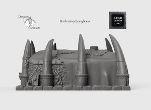 Barbarian Longhouse - 15mm 28mm 32mm Wilds of Wintertide Wargaming Terrain D&D, DnD
