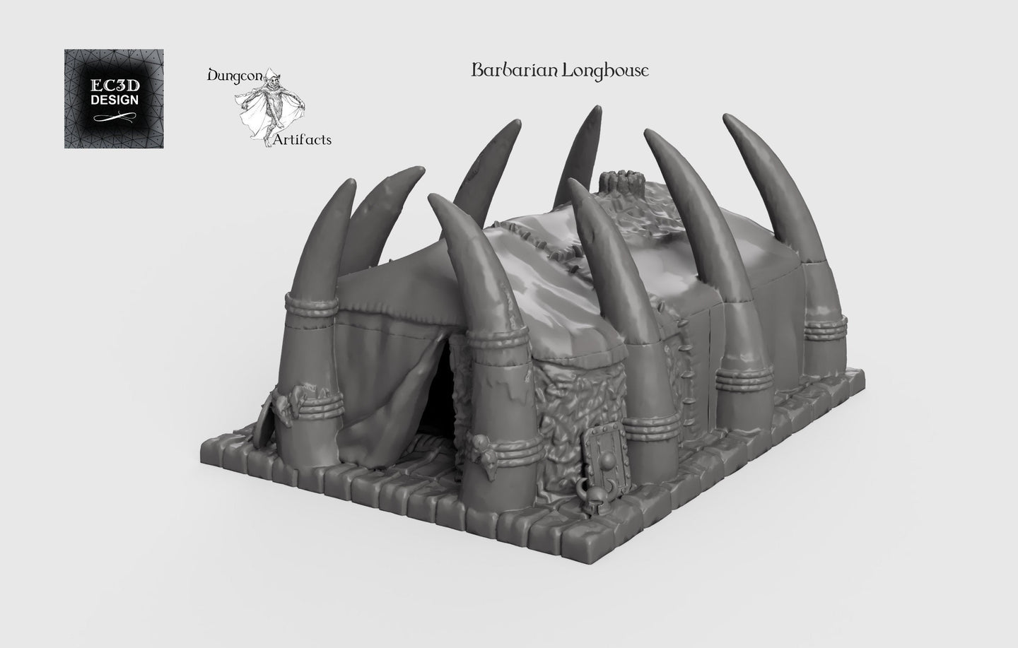 Barbarian Longhouse - 15mm 28mm 32mm Wilds of Wintertide Wargaming Terrain D&D, DnD