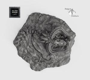 Ancient Black Dragon Skeleton - 15mm 28mm 32mm Wilds of Wintertide Wargaming Terrain D&D DnD