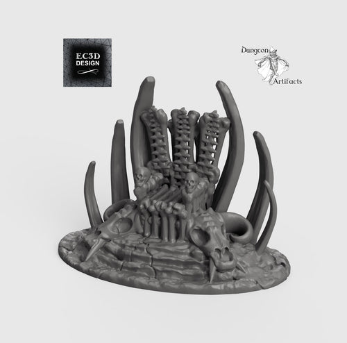 Boneyard Skull Throne - 15mm 28mm 32mm Wilds of Wintertide Wargaming Terrain D&D, DnD