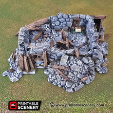 Load image into Gallery viewer, Ruined Boat House - 15mm 28mm 32mm Clorehaven and Goblin Grotto Wargaming Terrain Scatter D&amp;D, DnD