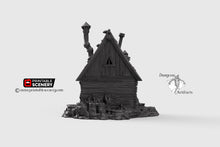 Load image into Gallery viewer, Shanty with Rocky Base - 15mm 28mm 32mm Clorehaven and the Goblin Grotto Wargaming Terrain Scatter D&amp;D, DnD