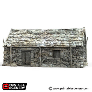 Old Stone Barn -  15mm 28mm 32mm Time Warp Wargaming Terrain Scatter D&D, DnD