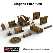 Load image into Gallery viewer, Elegant Furniture Set - 28mm 32mm Clorehaven and the Goblin Grotto Wargaming Terrain Scatter D&amp;D, DnD