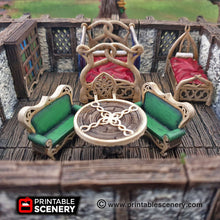 Load image into Gallery viewer, Elegant Furniture Set - 28mm 32mm Clorehaven and the Goblin Grotto Wargaming Terrain Scatter D&amp;D, DnD