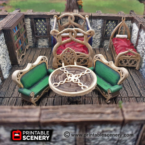 Elegant Furniture Set - 28mm 32mm Clorehaven and the Goblin Grotto Wargaming Terrain Scatter D&D, DnD