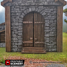 Load image into Gallery viewer, Clorehaven Stone Barn - 28mm 32mm Goblin Grotto Wargaming Terrain D&amp;D, DnD