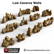 Load image into Gallery viewer, Low Grotto Walls - 15mm 28mm 32mm Clorehaven and the Goblin Grotto Mushroom Wargaming Terrain Scatter D&amp;D DnD
