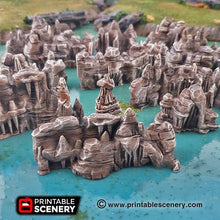 Load image into Gallery viewer, Low Grotto Walls - 15mm 28mm 32mm Clorehaven and the Goblin Grotto Mushroom Wargaming Terrain Scatter D&amp;D DnD