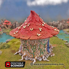 Load image into Gallery viewer, Goblin Mushroom Hovel - 15mm 28mm 32mm Clorehaven and the Goblin Grotto Wargaming Terrain Scatter D&amp;D, DnD