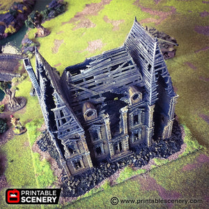 Ruined Chateau -  15mm 28mm 32mm Time Warp Wargaming Terrain Scatter D&D, DnD