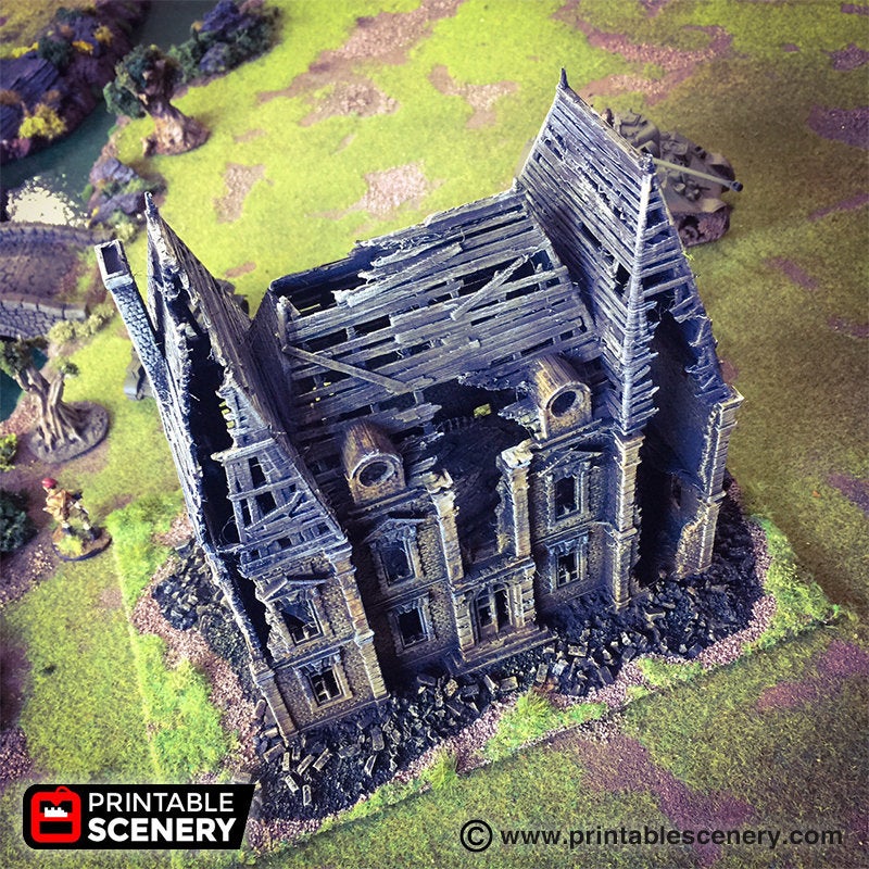 Ruined Chateau -  15mm 28mm 32mm Time Warp Wargaming Terrain Scatter D&D, DnD