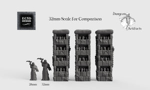 Skull Pillars - 28mm 32mm Hero's Hoard Wargaming Terrain D&D, DnD
