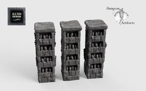 Skull Pillars - 28mm 32mm Hero's Hoard Wargaming Terrain D&D, DnD