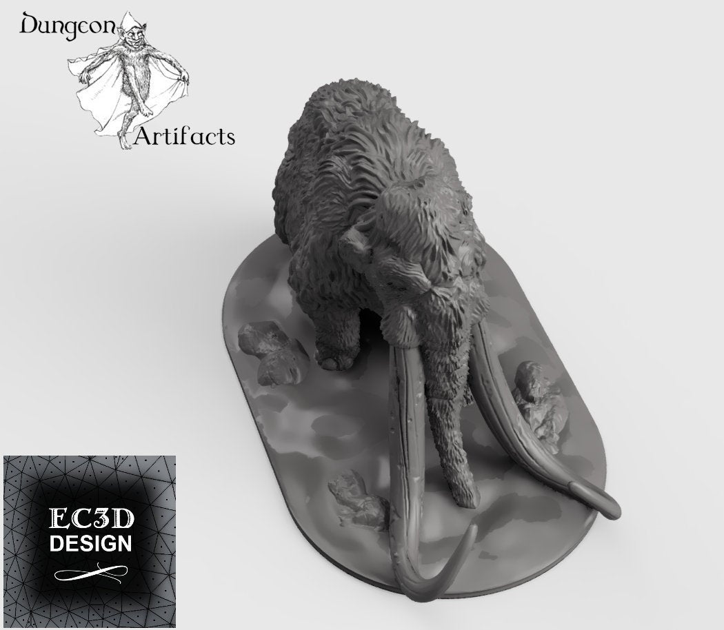 Woolly Mammoth -  15mm 28mm 32mm 42mm Wilds of Wintertide Wargaming Terrain D&D, DnD