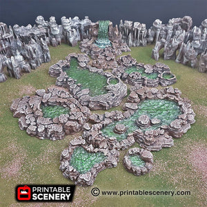 Grotto Cavern Pools - 15mm 28mm Clorehaven and the Goblin Grotto Wargaming Terrain Scatter D&D, DnD