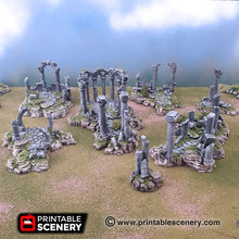 Load image into Gallery viewer, Clorehaven Ancient Ruins - 15mm 28mm 32mm Goblin Grotto Wargaming Terrain Scatter D&amp;D, DnD