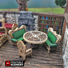 Load image into Gallery viewer, Elegant Furniture Set - 28mm 32mm Clorehaven and the Goblin Grotto Wargaming Terrain Scatter D&amp;D, DnD