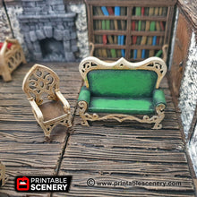 Load image into Gallery viewer, Elegant Furniture Set - 28mm 32mm Clorehaven and the Goblin Grotto Wargaming Terrain Scatter D&amp;D, DnD