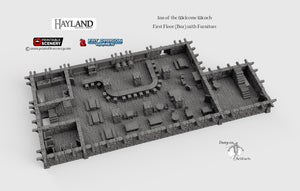 Inn of the Welcome Wench Bar - First Floor Tavern Pub 28mm Clorehaven Goblin Grotto Wargaming Terrain D&D, DnD