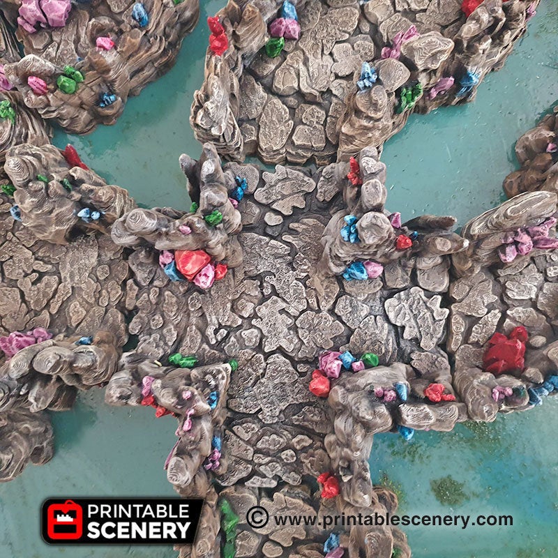 Crystal Grotto Tunnels - 15mm 28mm 32mm Clorehaven and the Goblin Grotto Wargaming Terrain Scatter D&D, DnD