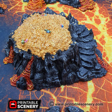 Load image into Gallery viewer, Dragon&#39;s Lair - 15mm 28mm Clorehaven and the Goblin Grotto Wargaming Terrain Scatter DnD