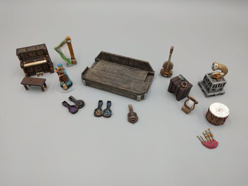 Music and Sound - Musical Instruments Set - 28mm 32mm Hero's Hoard Wargaming Terrain D&D, DnD