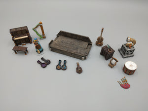 Music and Sound - Musical Instruments Set - 28mm 32mm Hero's Hoard Wargaming Terrain D&D, DnD