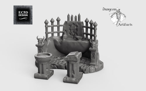 Occult Shrine and Pedestals - 28mm 32mm Hero's Hoard Wargaming Terrain D&D, DnD