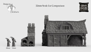 Cottage and Bakery - 15mm 28mm 32mm City of Tarok Wargaming Terrain Scatter D&D DnD