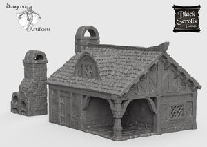 Cottage and Bakery - 15mm 28mm 32mm City of Tarok Wargaming Terrain Scatter D&D DnD