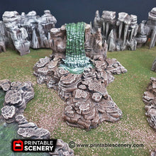 Load image into Gallery viewer, Grotto Cavern Pools - 15mm 28mm Clorehaven and the Goblin Grotto Wargaming Terrain Scatter D&amp;D, DnD