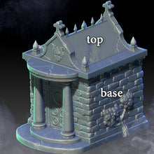 Load image into Gallery viewer, Mausoleum and Tombstones - 15mm 28mm 32mm City of Tarok Wargaming Terrain Scatter D&amp;D DnD