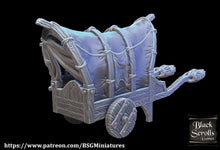 Load image into Gallery viewer, Merchant Wagon - 28mm 32mm City of Tarok Wargaming Terrain Scatter D&amp;D DnD