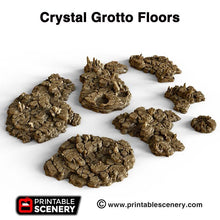 Load image into Gallery viewer, Crystal Grotto Floors - 15mm 28mm Clorehaven and the Goblin Grotto Mushroom Wargaming Terrain Scatter D&amp;D DnD
