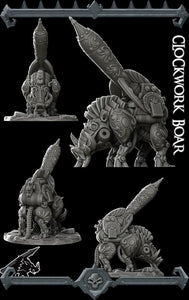 Clockwork Boar - Wargaming Miniatures Monster Rocket Pig Games D&D, DnD