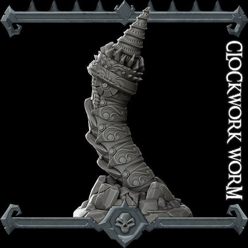 Clockwork Worm - Wargaming Miniatures Monster Rocket Pig Games D&D, DnD