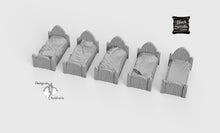 Load image into Gallery viewer, RPG Bed Set - 28mm 32mm City of Tarok Wargaming Terrain Scatter D&amp;D DnD