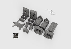 RPG Household Furniture Set - 28mm 32mm City of Tarok Wargaming Terrain Scatter D&D DnD