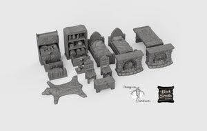 RPG Household Furniture Set - 28mm 32mm City of Tarok Wargaming Terrain Scatter D&D DnD