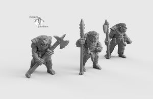 Bug Bears with Halberds - Wargaming Miniatures Monsters D&D, DnD